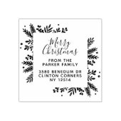 メリークリスマススクリプト&グリーンリー差出人住所 ラバースタンプ (インプリント)