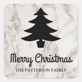 メリークリスマススクリプト |ツリーフェイク大理石パターン スクエアシール