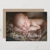 メリークリスマススクリプト |ホリデーフォトカード シーズンカード (正面/裏面)