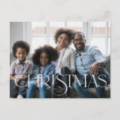 メリークリスマススクリプト&モダンセリフのタイプの写真 ポストカード (正面)