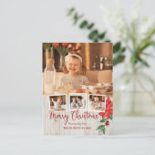 メリークリスマススクリプト， Poinsettia, 素朴 4-Photo シーズンポストカード (スタンド正面)