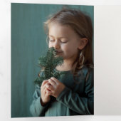 メリークリスマススクリプト， Poinsettia, 素朴 4-Photo 三つ折りカード (内部最初)