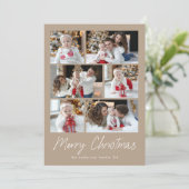メリークリスマススクリプトTaupe 6フォトコラージュ シーズンカード (スタンド正面)