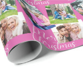 メリークリスマススクリプモダント3枚の写パーソナライズされた真 ラッピングペーパー (ロールコーナー)