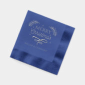 メリークリスマススクリプ企業のトパーソナライズされた名 箔ナプキン (左)