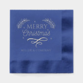 メリークリスマススクリプ企業のトパーソナライズされた名 箔ナプキン (正面)