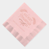 メリークリスマススクリプ企業のトパーソナライズされた名 箔ナプキン (右)