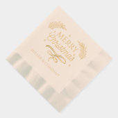 メリークリスマススクリプ企業のトパーソナライズされた名 箔ナプキン (右)