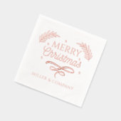 メリークリスマススクリプ企業のトパーソナライズされた名 箔ナプキン (左)