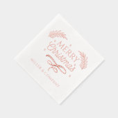 メリークリスマススクリプ企業のトパーソナライズされた名 箔ナプキン (右)