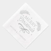 メリークリスマススクリプ企業のトパーソナライズされた名 箔ナプキン (右)