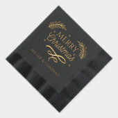 メリークリスマススクリプ企業のトパーソナライズされた名 箔ナプキン (右)