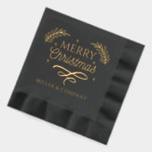 メリークリスマススクリプ企業のトパーソナライズされた名 箔ナプキン (左)