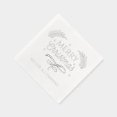 メリークリスマススクリプ企業のトパーソナライズされた名 箔ナプキン (右)