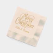メリークリスマススクリプ企業のトパーソナライズされた名 箔ナプキン (左)
