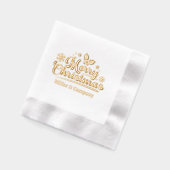 メリークリスマススクリプ企業のトパーソナライズされた名 箔ナプキン (左)