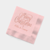 メリークリスマススクリプ企業のトパーソナライズされた名 箔ナプキン (左)