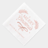 メリークリスマススクリプ企業のトパーソナライズされた名 箔ナプキン (右)