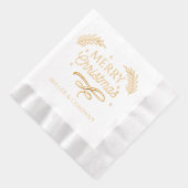 メリークリスマススクリプ企業のトパーソナライズされた名 箔ナプキン (右)