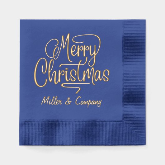 メリークリスマススクリプ企業のトパーソナライズされた名 箔ナプキン (正面)
