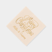 メリークリスマススクリプ企業のトパーソナライズされた名 箔ナプキン (右)