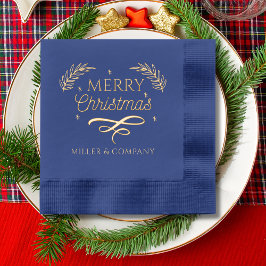 メリークリスマススクリプ企業のトパーソナライズされた名 箔ナプキン