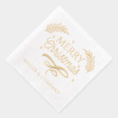 メリークリスマススクリプ企業のトパーソナライズされた名 箔ナプキン (右)