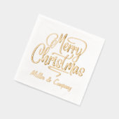 メリークリスマススクリプ企業のトパーソナライズされた名 箔ナプキン (左)
