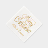 メリークリスマススクリプ企業のトパーソナライズされた名 箔ナプキン (右)