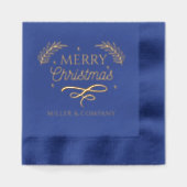メリークリスマススクリプ企業のトパーソナライズされた名 箔ナプキン (正面)