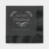 メリークリスマススクリプ企業のトパーソナライズされた名 箔ナプキン (正面)