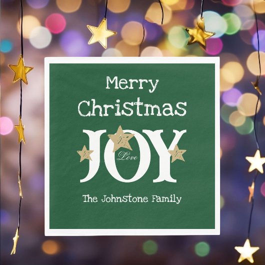 メリークリスマススクリプ素朴トグリーン紙パーティー スタンダードランチョンナプキン