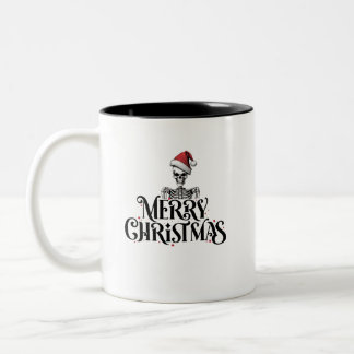 メリークリスマススケルトンコーヒーマグ ツートーンマグカップ