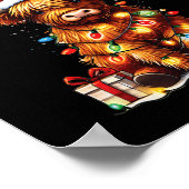 メリークリスマススコティッシュハイランドカウズクリスマスファームAn ポスター (角)