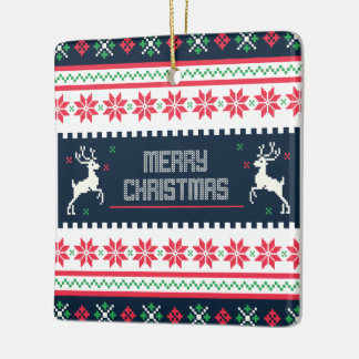 メリークリスマススススクエアオーナメント セラミックオーナメント