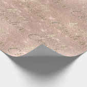 メリークリスマスススパークバラ金ゴールドグリッタースパーク ラッピングペーパー (角)