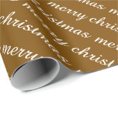 メリークリスマススタイリッシュのモダン茶色の贈り物 ラッピングペーパー (ロールコーナー)