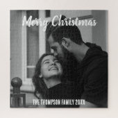 メリークリスマススタイリッシュの白黒の脚本 ジグソーパズル (縦)