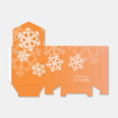 メリークリスマススタイリッシュオレンジの雪の結晶パターン フェイバーボックス (折り畳みなし)