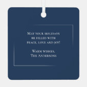 メリークリスマススタイリッシュフォトカスタム メタルオーナメント (裏面)