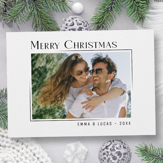 メリークリスマススタイリッシュミニマモダンリスト写真 シーズンカード