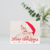 メリークリスマススタイリッシュレタリング写真はがき ポストカード (スタンド正面)