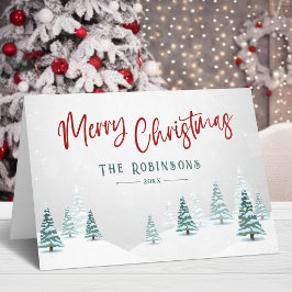 メリークリスマススタイリッシュ素朴カントリー冬樹 シーズンカード