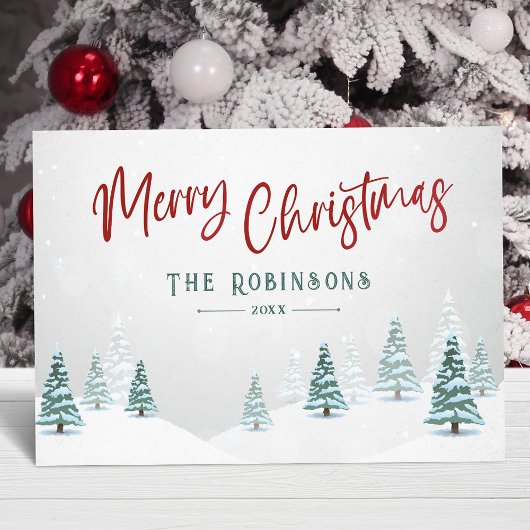 メリークリスマススタイリッシュ素朴カントリー冬樹 シーズンカード