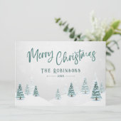 メリークリスマススタイリッシュ素朴カントリー冬樹 シーズンカード (スタンド正面)