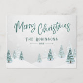 メリークリスマススタイリッシュ素朴カントリー冬樹 シーズンポストカード (正面)