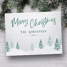 メリークリスマススタイリッシュ素朴カントリー冬樹 シーズンポストカード