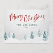 メリークリスマススタイリッシュ素朴カントリー冬樹 シーズンポストカード (正面)