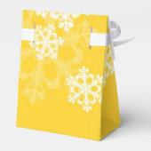 メリークリスマススタイリッシュ黄色い雪の結晶パターン フェイバーボックス (裏面サイド)