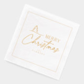 メリークリスマススタイルツリーモチーフID1009 箔ナプキン (左)